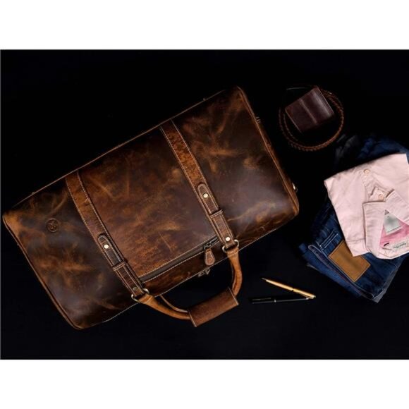 Leather Duffel Bag for Men & Women - Picture 4 of 8